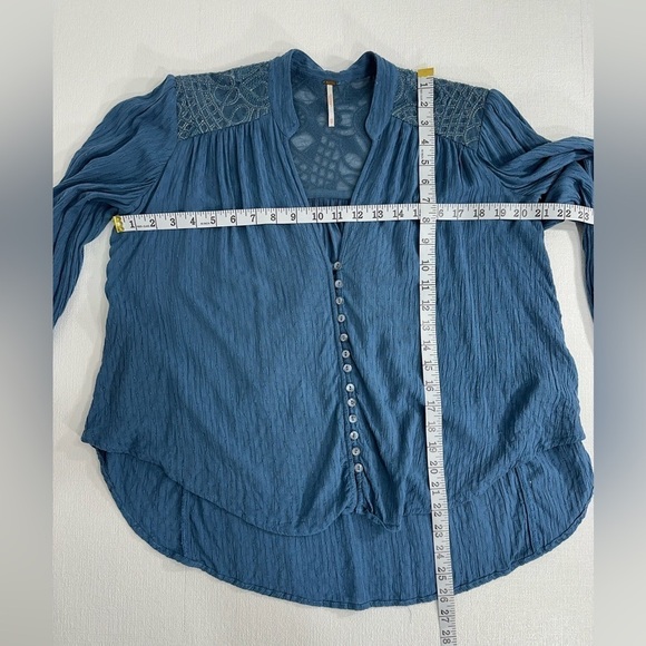 Free people canyon rose blouse blue size XS - Picture 9 of 10